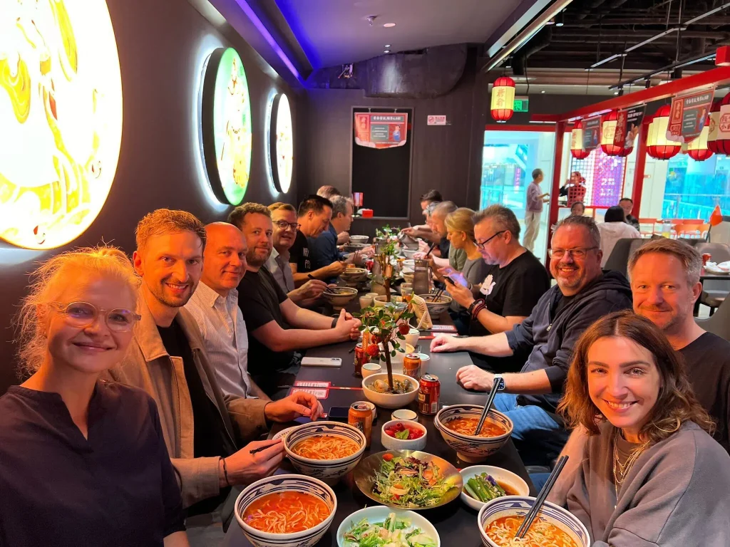 Picture of the group sharing a meal together during the K5 X-Pedition to China