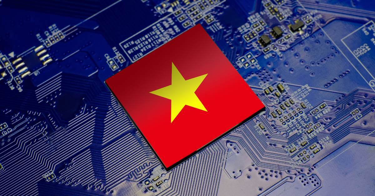 Vietnamische Flagge auf Chipset