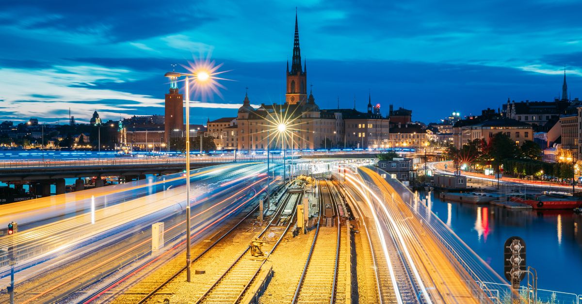 Stockholmer Altstadt bei Nacht