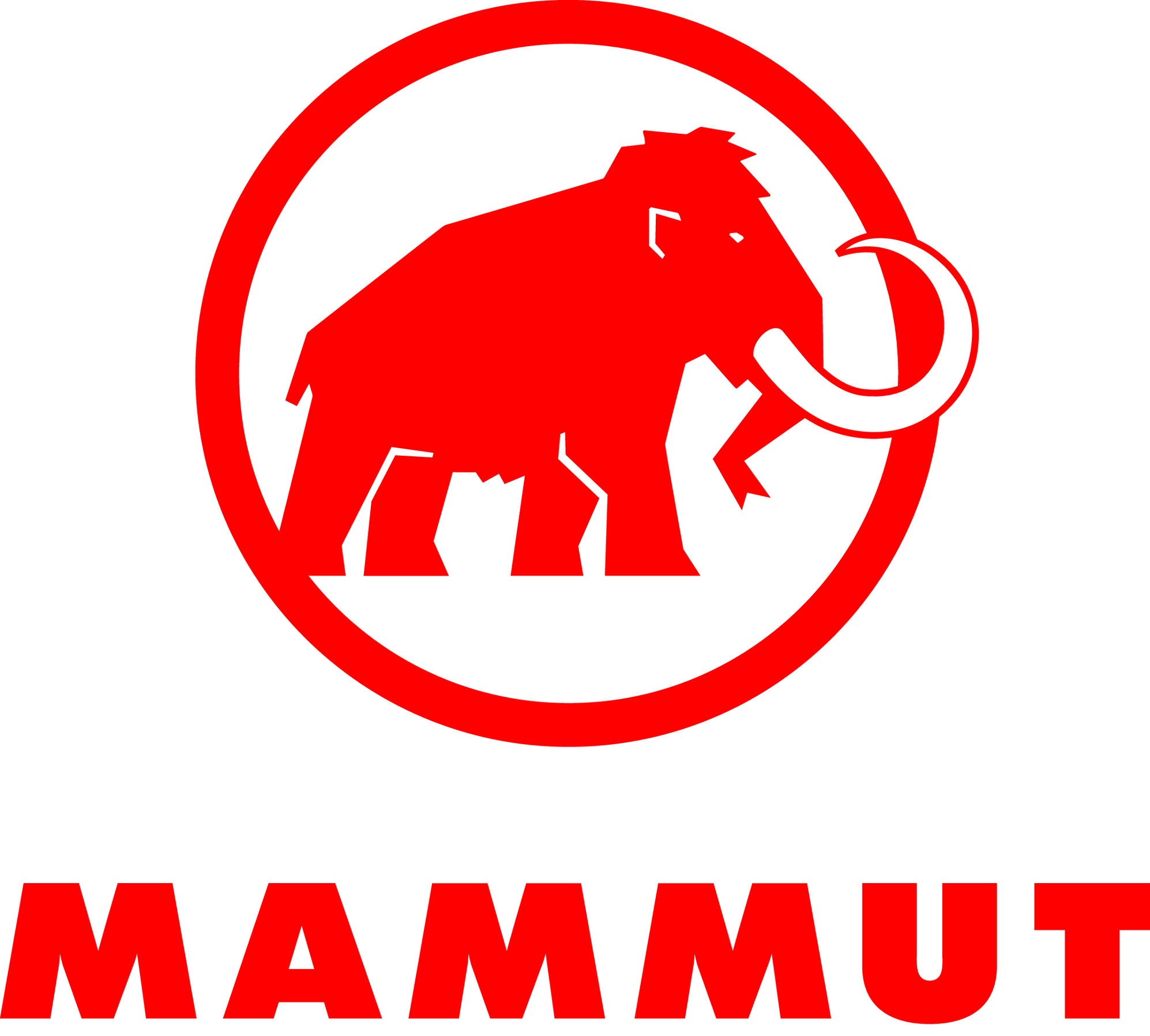 Logo von Mammut, rot auf weißem Untergrund